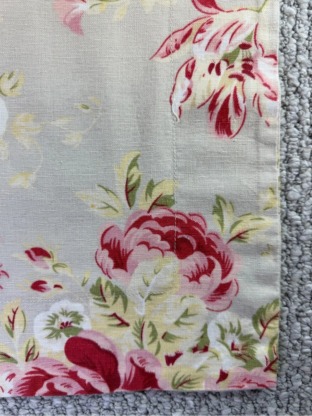 Pottery Barn Vintage Pillow Sham Shabby-Chic English Cabbage Rose Print Standard
